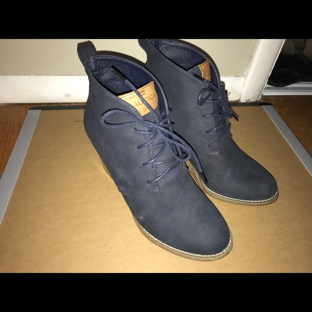Navy blue booties
